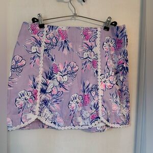 Lilly Pulitzer Floral Elephant Skort Purple and Pink